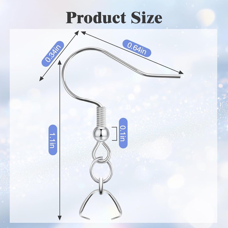 MENKEY Earring Hooks 50PCS/25Pairs, Stainless Steel Ear Wires Fish Hooks, Hypo-allergenic Jewelry Findings Parts for DIY Jewelry Making - Image 2